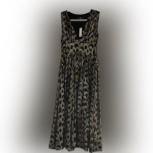 Banana Republic Black and Gold Maxi Dress